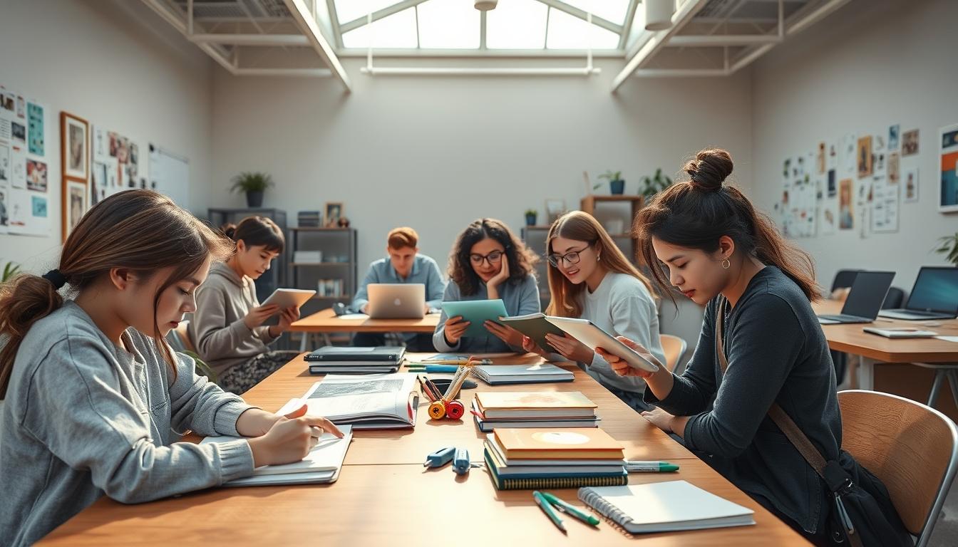 Structured study materials and learning resources on a desk